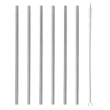 Viners Barware 6 Piece Long Steel Drinking Straws Gift Set | 0302.213