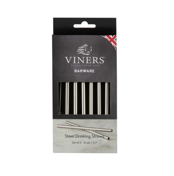 Viners Barware 6pce Short Steel Drinking Straws | 0302.241