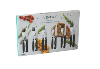 Viners Everyday 12pce Steak Knife & Fork Set Giftbox | 0305.109