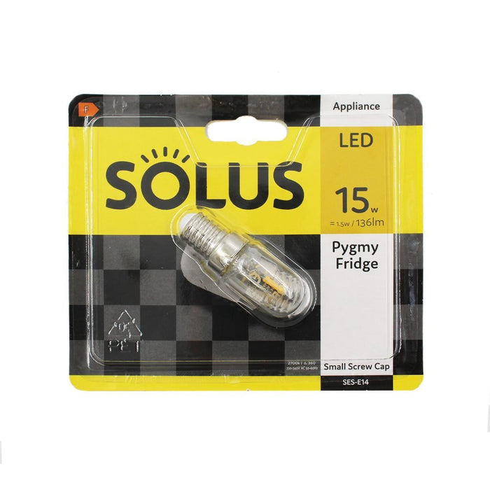 Solus 15W = 1.5W LED SES Clear T25 Pygmy Fridge 136lm | 080204
