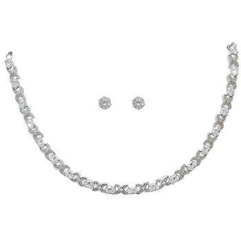 Tipperary Crystal Silver Necklace X&O And Earrings 6mm | 107496