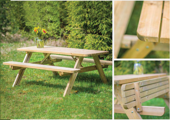 Combi 6 Seater Pressure Treated Pub Bench | 1196