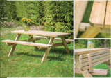 Combi 6 Seater Pressure Treated Pub Bench | 1196