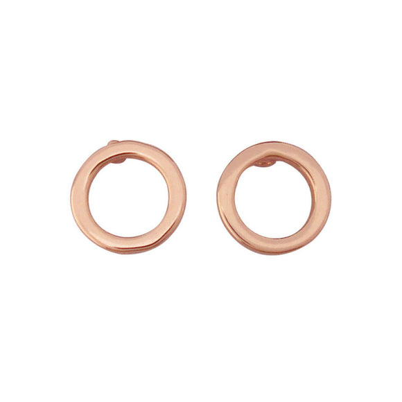 Tipperary Crystal Rose Gold Polished Circle Earrings | 123649