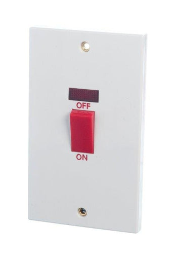 Powermaster 2 Gang 45 Amp Double Pole Switch with Neon | 1385-04