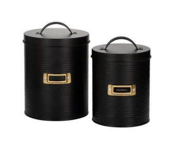 Typhoon Set Of 2 Otto Black Storage Canisters | 1401.112