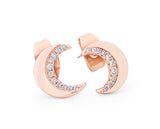 Tipperary Crystal Rose Gold Half Moon Stud Earrings | 146075