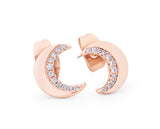 Tipperary Crystal Rose Gold Half Moon Stud Earrings | 146075