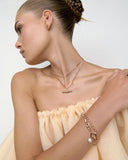 T-Bar Square Chain Bracelet Rose Gold | 153240