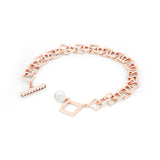 T-Bar Square Chain Bracelet Rose Gold | 153240