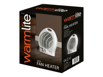 Warmlite 2kW Upright Fan Heater with Thermostat - White | 1559-40