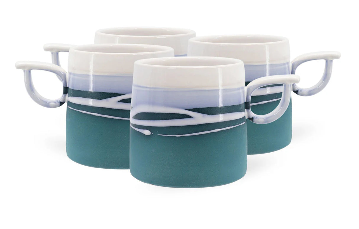 Paul Maloney Teal Set of 4 Mugs │ 157217