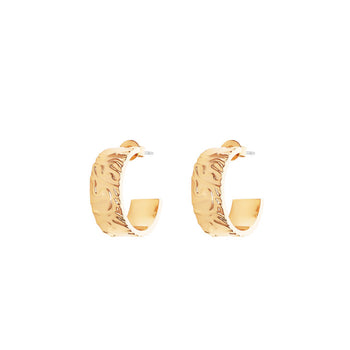 Tipperary Crystal Hammered Open Hoop Earrings - Gold | 167896