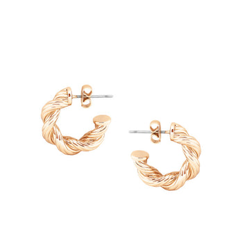 Tipperary Crystal Rope Open Hoop Earrings - Gold | 167902