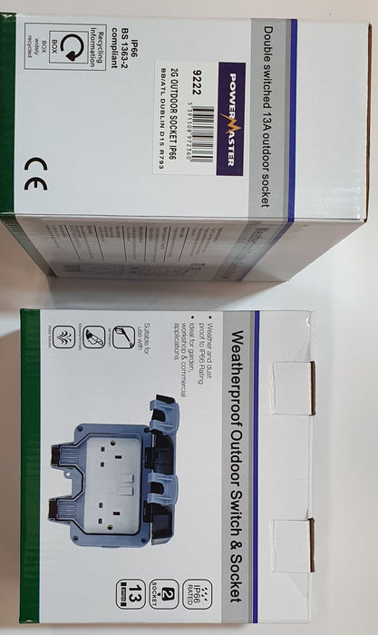 Powermaster 2 Gang Outdoor Socket IP67 | 1709-14