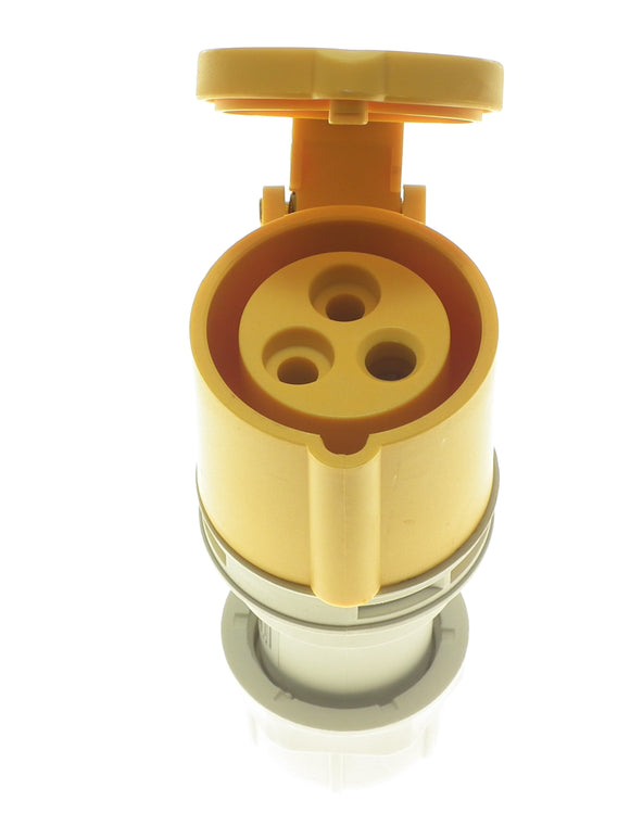 Powermaster 16 Amp 110V 2 Pin + E Yellow Coupler | 1721-06