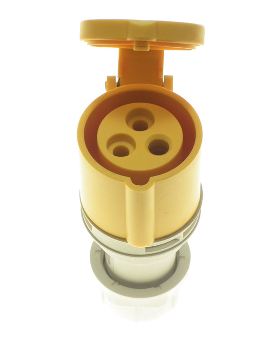 Powermaster 16 Amp 110V 2 Pin + E Yellow Coupler | 1721-06