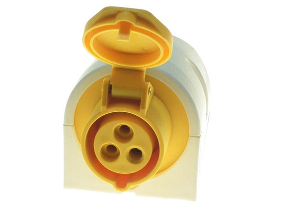Powermaster 16 Amp 110V 2 Pin + E Yellow Socket | 1721-10