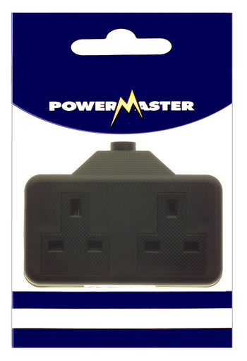 Powermaster 2 Gang Black Rubberised Trailing Socket | 1738-06