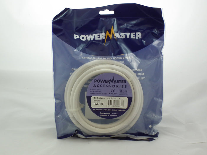 Powermaster 4 X 1.5 SQ MM 5 MTR White Heat Resistant Flex | 1764-24