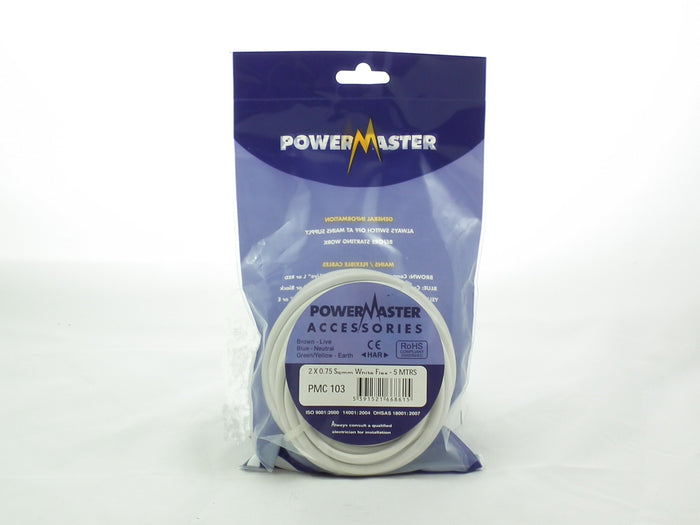 Powermaster 2 X 0.75 SQMM 5 MTR White Flex | 1765-06
