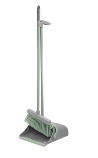 JVL Long Handle Lobby Dust Pan And Brush Set - Grey | 20-720GY