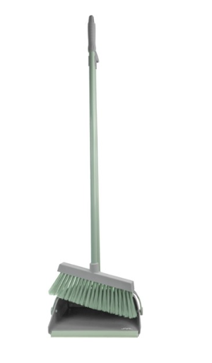 JVL Long Handle Lobby Dust Pan And Brush Set - Grey | 20-720GY
