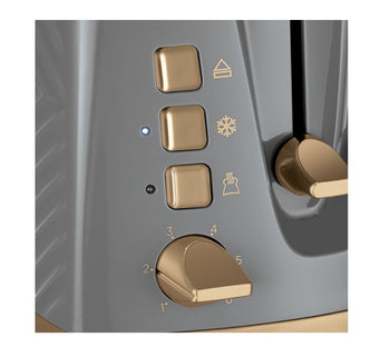 Russell Hobbs Groove 2 Slice Toaster - Grey | 26392