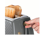 Russell Hobbs Groove 2 Slice Toaster - Grey | 26392