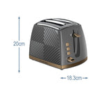 Russell Hobbs Groove 2 Slice Toaster - Grey | 26392