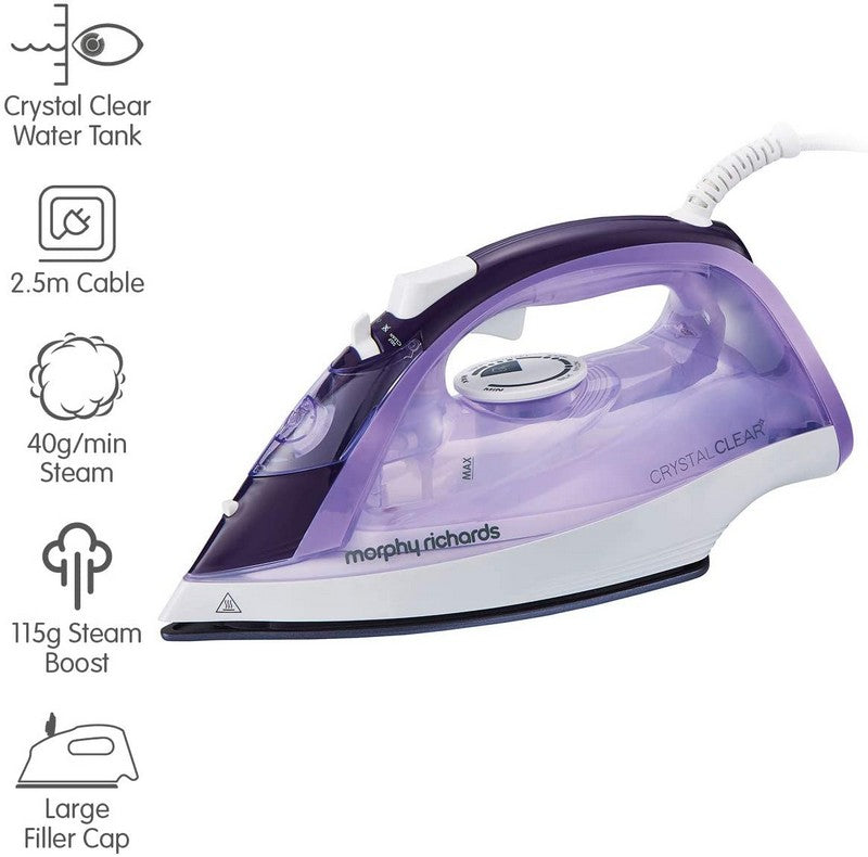 Morphy Richards Crystal Crystal Clear Amethyst Steam Iron | 300301