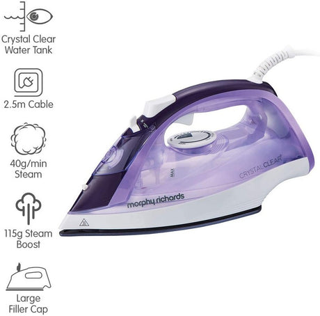 Morphy Richards Crystal Crystal Clear Amethyst Steam Iron | 300301