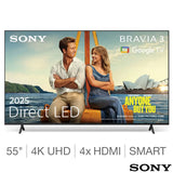Sony 55" Bravia 3 Direct LED Smart Tv | K55S38BP.UKA