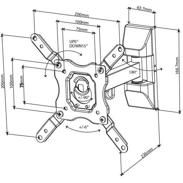 Vivanco TV Wall Bracket Motion Vesa 200 | 37977