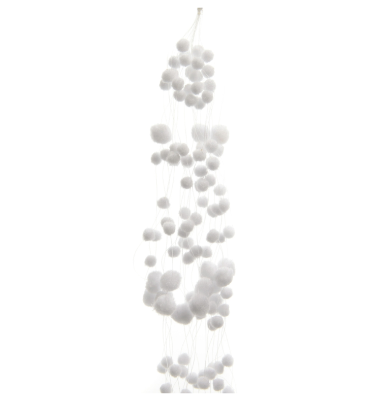 Polyester Snowball Garland 135cm - White | 474000