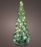 Micro LED Glass Christmas Tree Decoration 32cm – Green | 480209