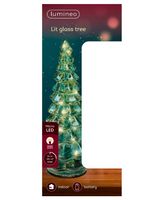 Micro LED Glass Christmas Tree Decoration 21cm – Green | 480208