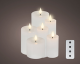 Led Realistic Wick Candles Set Of 6 - White | 480447