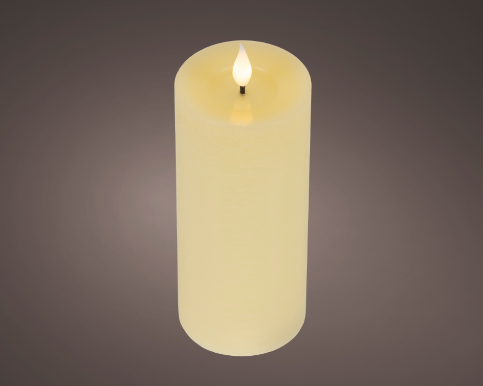 Led Realistic Wick Candle 20cm - Cream | 480463