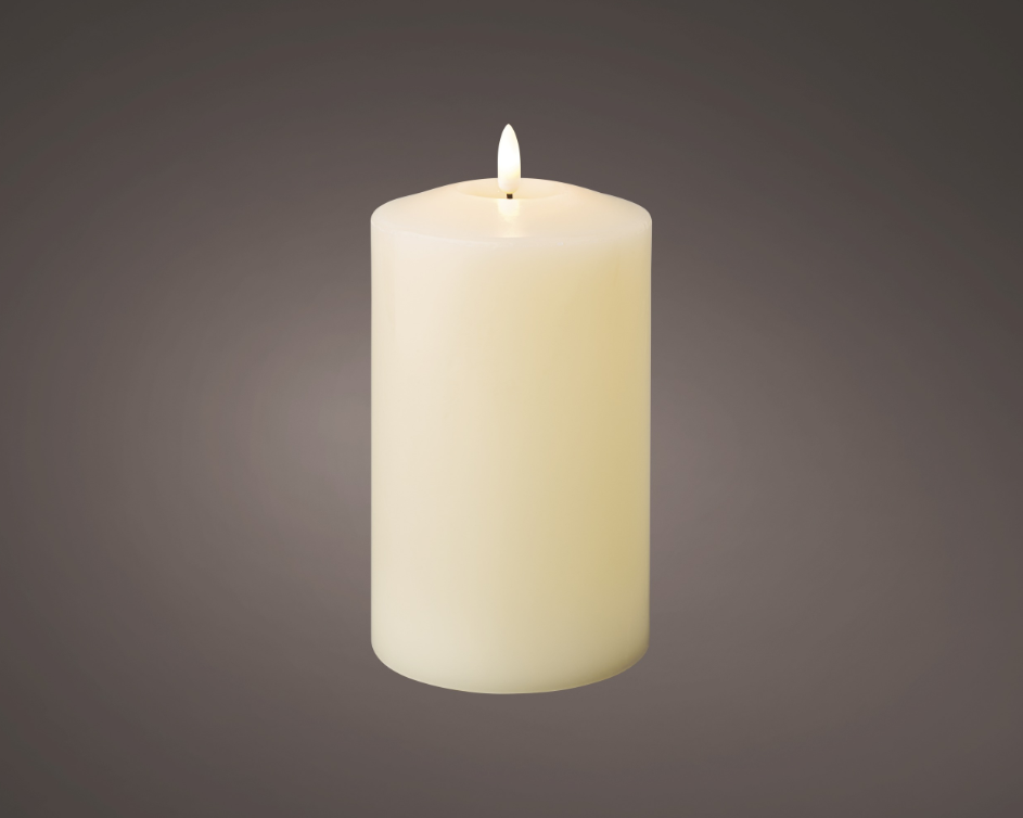 LED Wick Cream Wax Church Candle 10cm x 19cm │ 485316