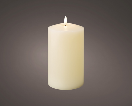 LED Wick Cream Wax Church Candle 10cm x 19cm │ 485316