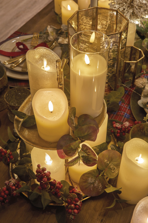 LED Wick Glass Candles 10cm x 17.5cm Set of 3 │ 485838