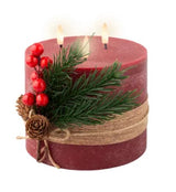 Indoor LED Wick Candle Wax Leaf's Decoration - Oxblood | 487520