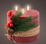 Indoor LED Wick Candle Wax Leaf's Decoration - Oxblood | 487520