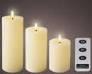 Indoor LED Wick Candle Wax Flat Top with Pit Fire Flame Effect | 489203