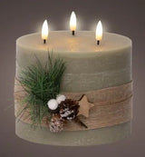 Indoor LED Wick Candle Wax Leaf's Decoration - Green | 489311