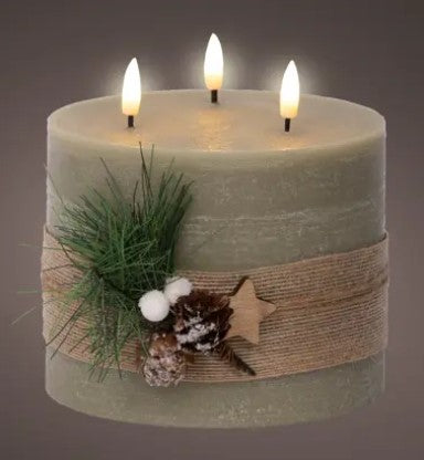 Indoor LED Wick Candle Wax Leaf's Decoration - Green | 489311