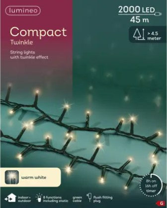 Outdoor LED Warm White Compact Lights GB 8 Function Twinkle Effect | 498948