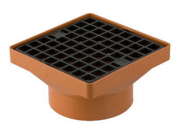 160mm x 160mm Square Hopper 110mm Solvent Socket | 4GH