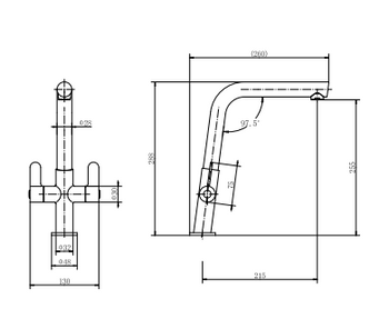 Ida Dual Lever Kitchen Sink Mixer - Brushed Chrome | 5002BF